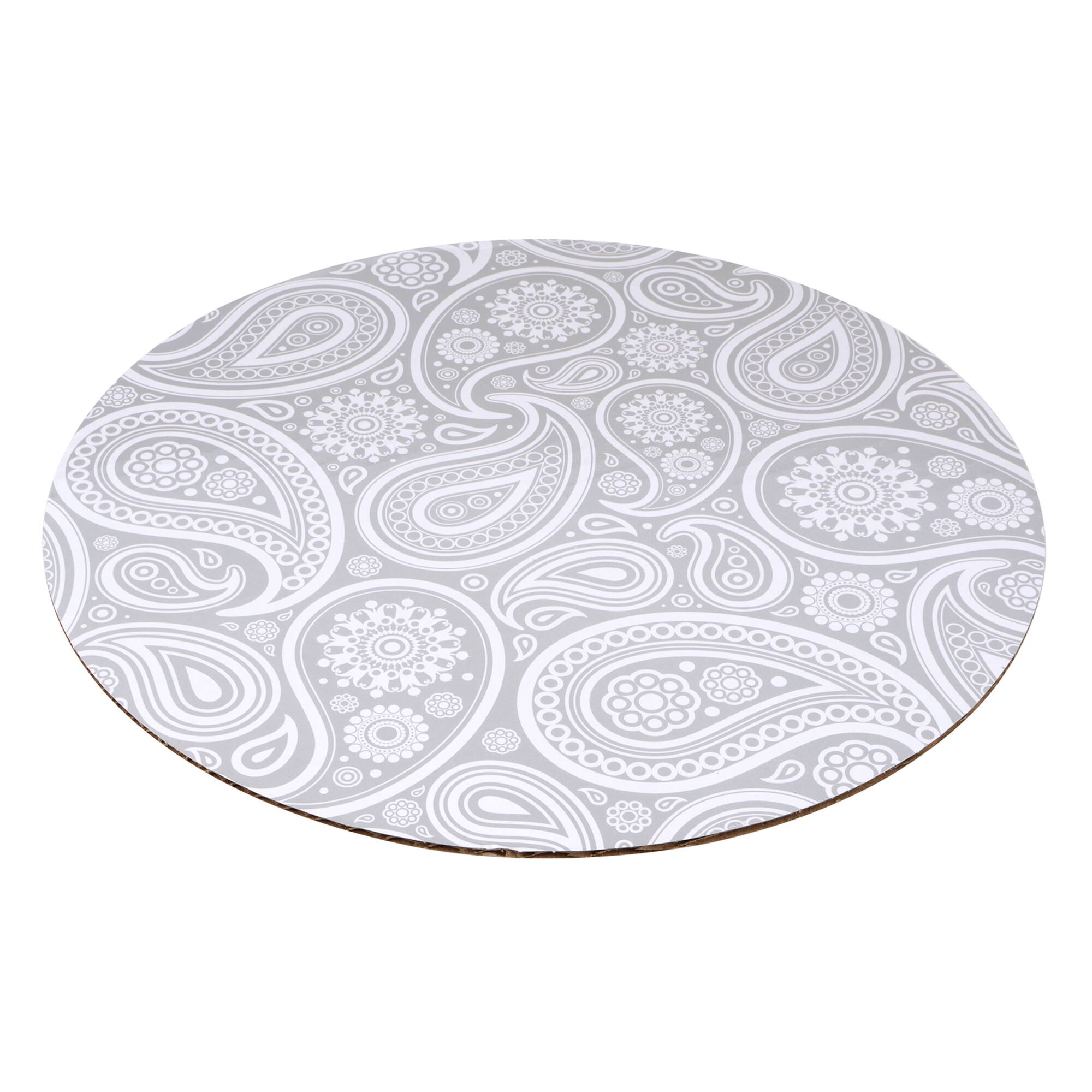 10" Silver Paisley Cake Boards by Makery®